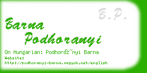 barna podhoranyi business card